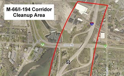 Partial map of MDOT cleanup area